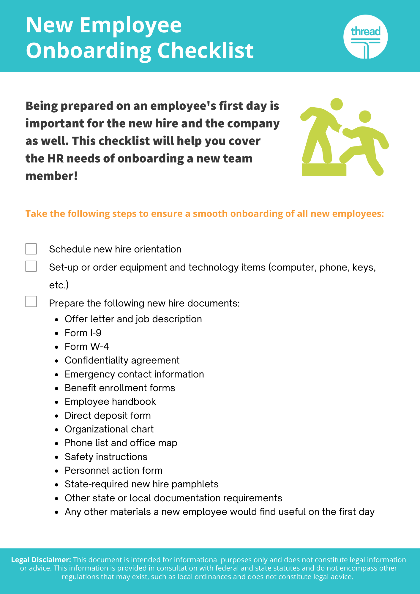 New Employee Onboarding Checklist - Thread HCM